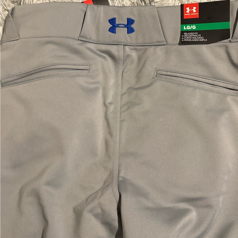 Under Armour Gray Pants with Blue Logo
